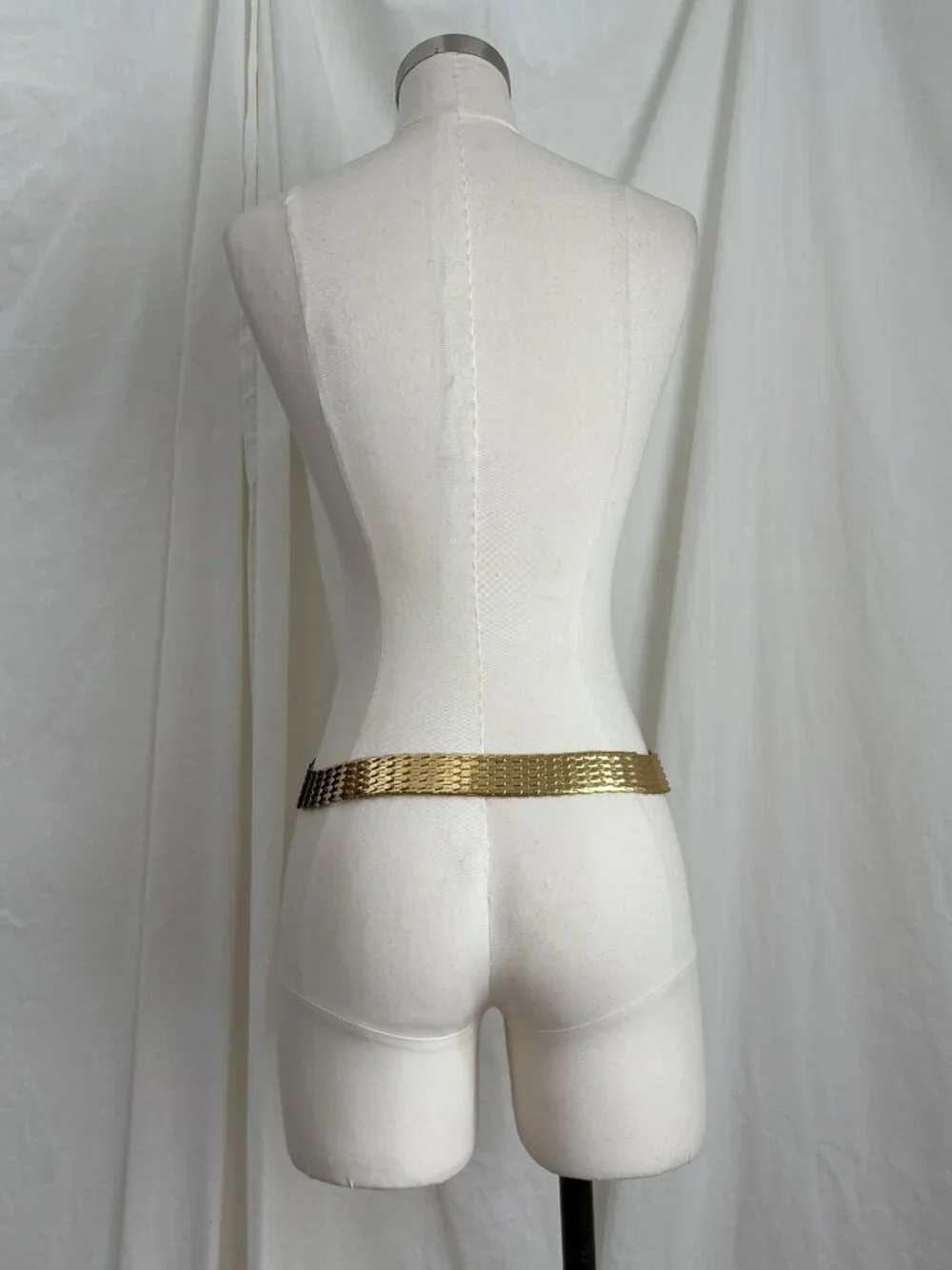 Vtg 90s Gold Shiny Metal Belt Statement Clubwear Festival Statement Boho Chic